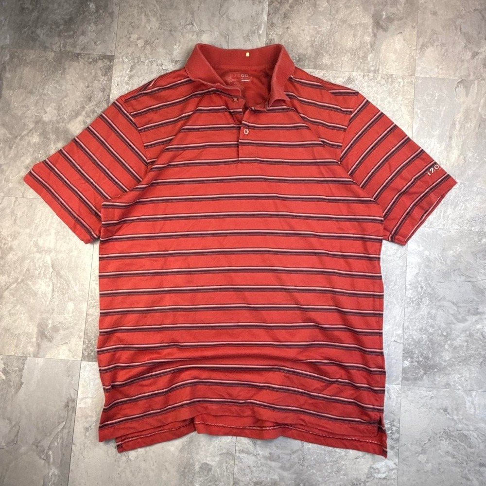 Vintage Red and Black IZOD Striped Golf Polo L/XL